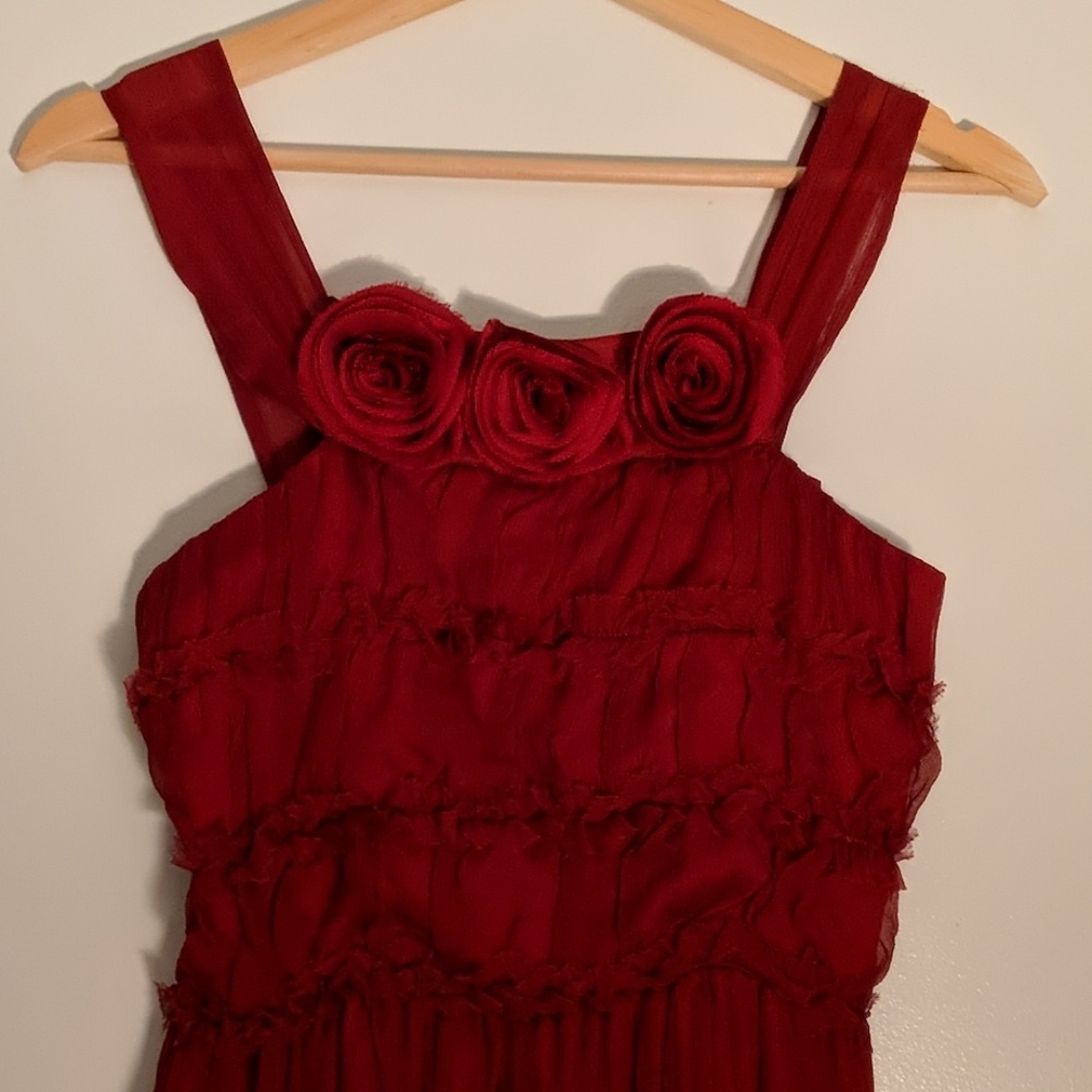 Anthropologie red silk dress - Picture 2 of 5